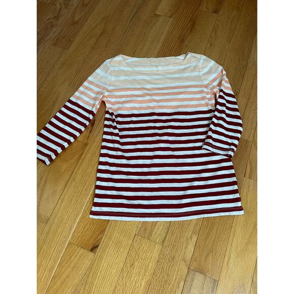 Loft Outlet Boatneck Tee, Striped, 3/4 length Sleeves, Size XS - Picture 1 of 4